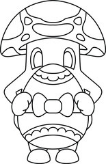 Mushroom Easter Easter egg Vector Graphic Art Illustration