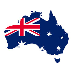 Australia map flag vector on a white background