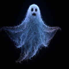 Smokey ghost made of fractals on a black background