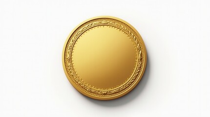 Gold Medal Isolated on White Background Award and Achievement Concept