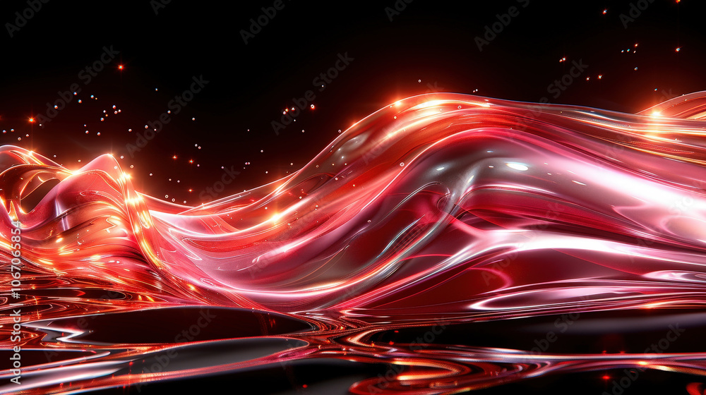 Poster dynamic and vibrant abstract shapes flow gracefully in bright and modern design, creating sense of m
