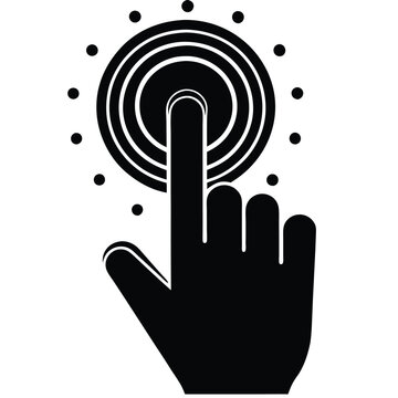 black hand pressing button