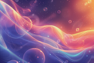 Obraz premium Abstract background of liquid soap bubble shapes on a fluid gradient with shadow and light effect.