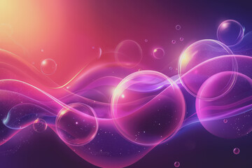 Obraz premium Abstract background of liquid soap bubble shapes on a fluid gradient with shadow and light effect.