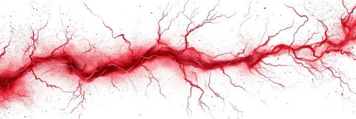 A red lightning bolt streaks across a white background, resembling a crack in the surface