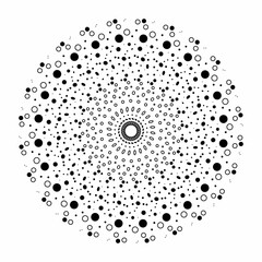 Abstract spiral round vortex style black and white line background.