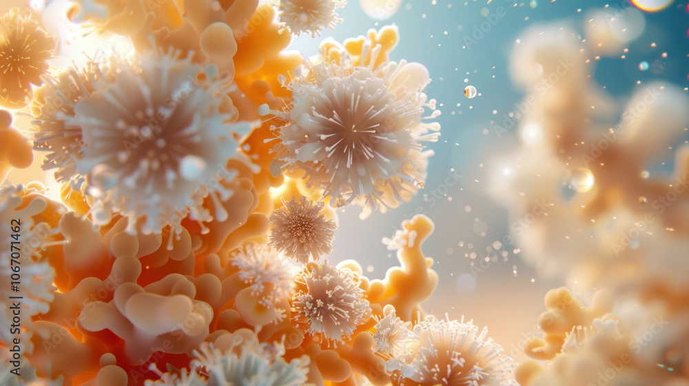 Aufkleber vibrant coral like structures with intricate details and soft textures create mesmerizing underwater
