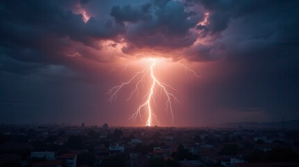 Fototapeta premium Lightning and Thunder Effect with Magic Electricity Bolt Dynamic Energy Visual
