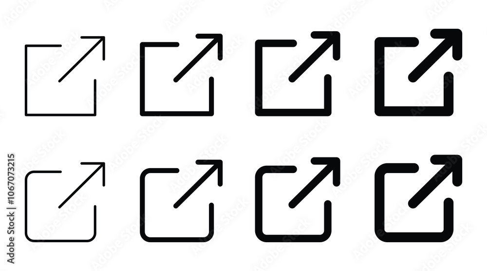 Poster external link icon set. hyperlink symbol. link icon vector web ui design. isolated symbols on white 