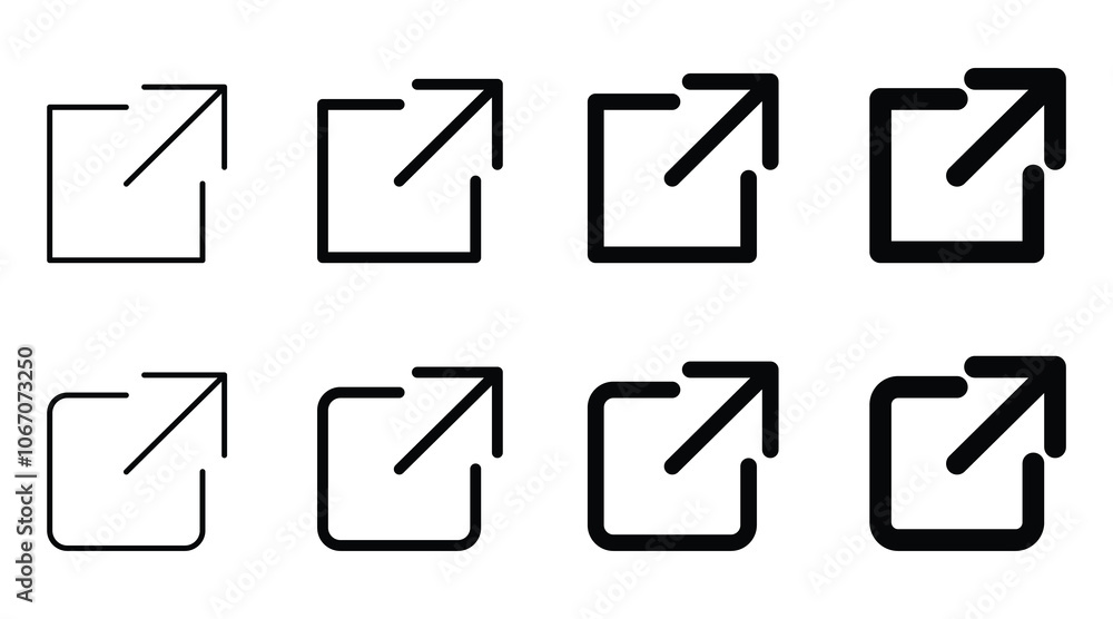 Poster external link icon set. hyperlink symbol. link icon vector web ui design. isolated symbols on white 