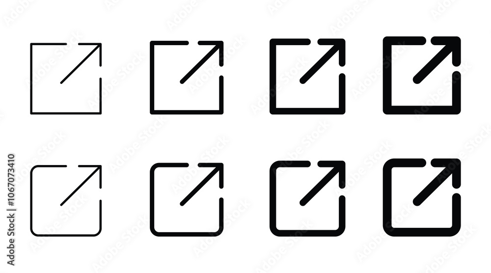Poster external link icon set. hyperlink symbol. link icon vector web ui design. isolated symbols on white 