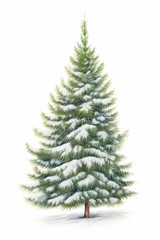 Obraz premium Christmas tree plant white.