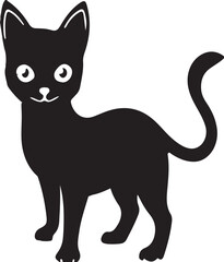 Cat silhouette vector style with white background 