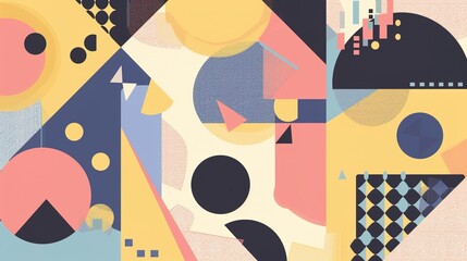 Minimalist Geometric Shape Display Wall - an elegant and contemporary visual. The minimalist design creates a clean and sophisticated backdrop for various displays.