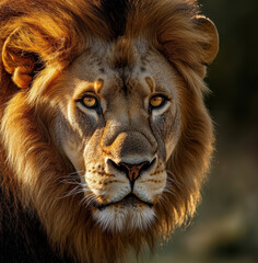Fototapeta premium Majestic Lion Portrait in High Fidelity Close-Up
