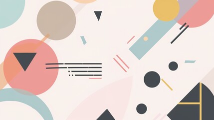 Minimalist Geometric Shape Display Wall - an elegant and contemporary visual. The minimalist design creates a clean and sophisticated backdrop for various displays.