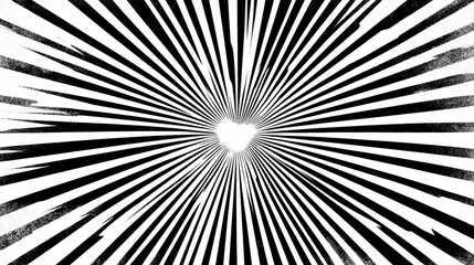 Fototapeta premium Radiating Black and White Heart Design