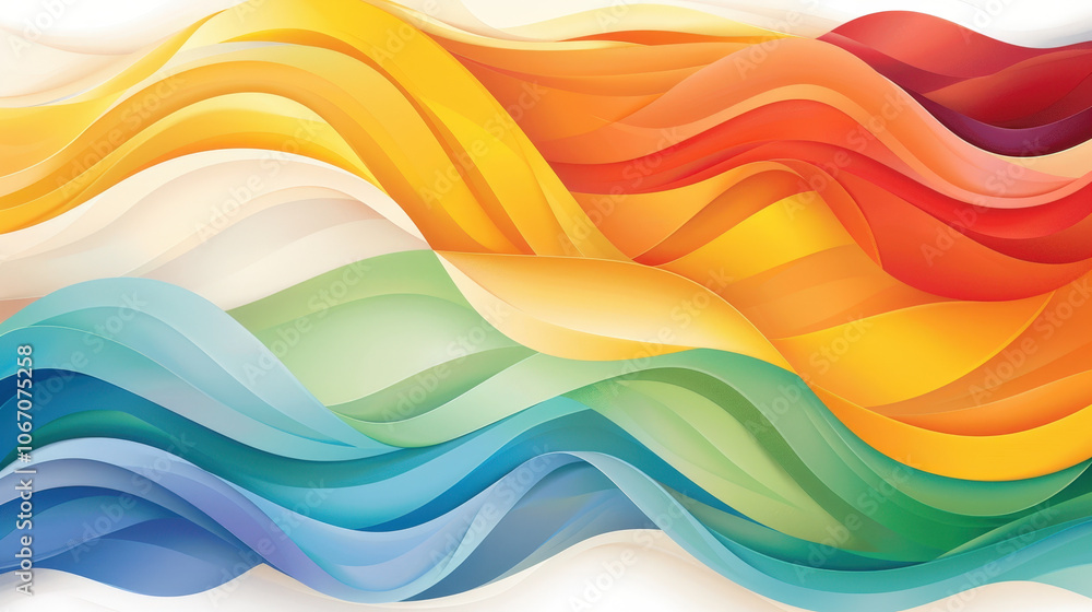 Aufkleber colorful wave patterns create vibrant spectrum of hues, blending seamlessly from warm reds and orang