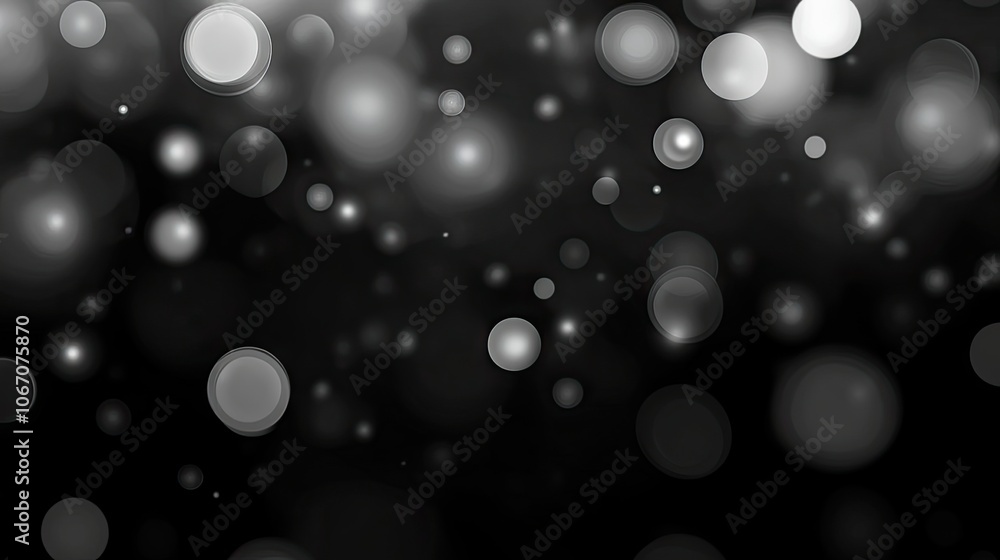 Poster black and white bokeh background filled with drops creates a stunning visual effect. this black and 