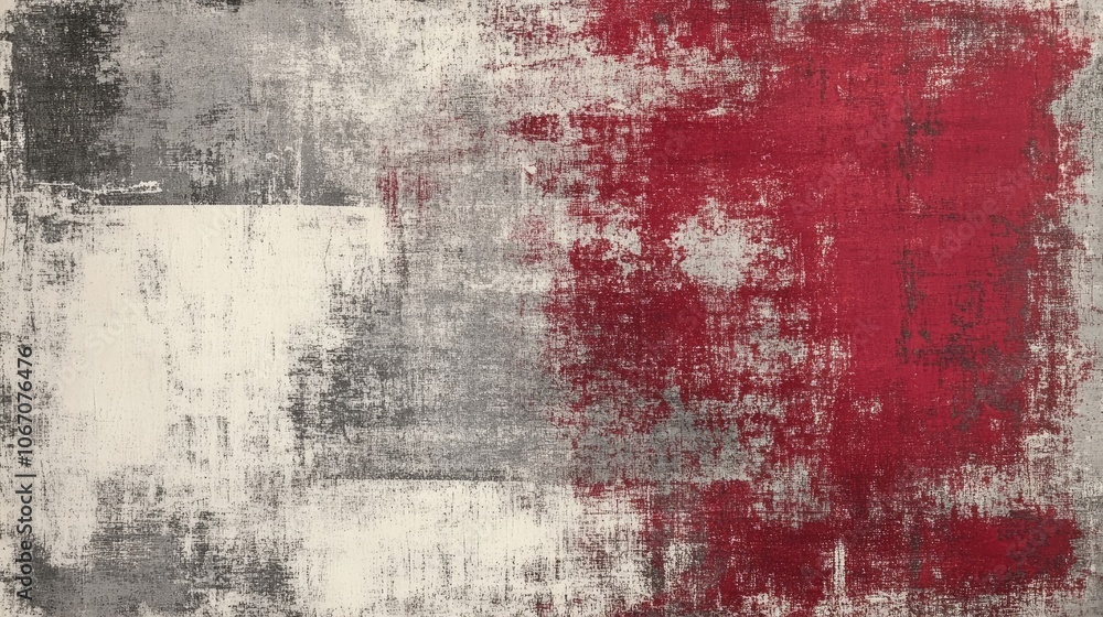 Poster textured painted background in deep red and gray hues, creating a striking visual effect. the deep r