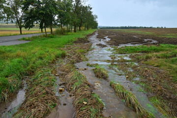 Erosion soil field erosive water in slope