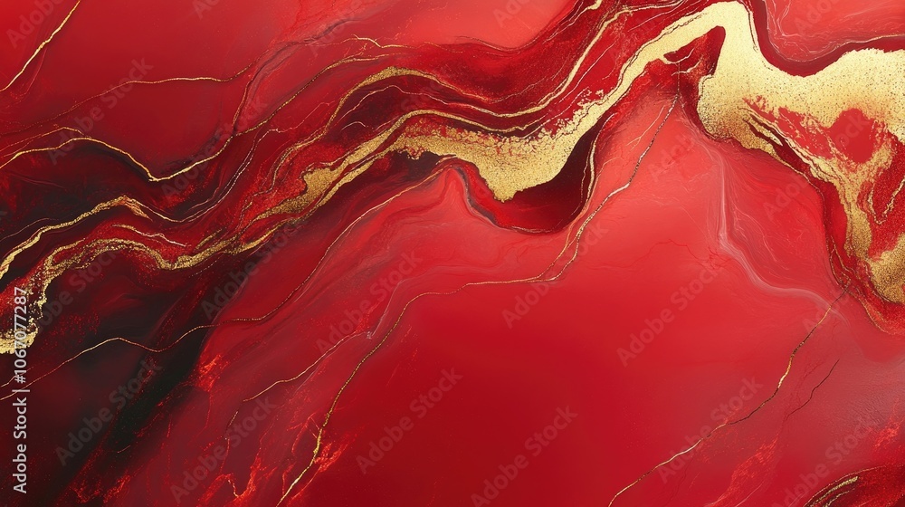 Poster abstract red marble texture highlighted by gold veins, creating a striking visual effect. the rich r