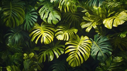 Lush Tropical Greenery with Varied Leaf Shapes