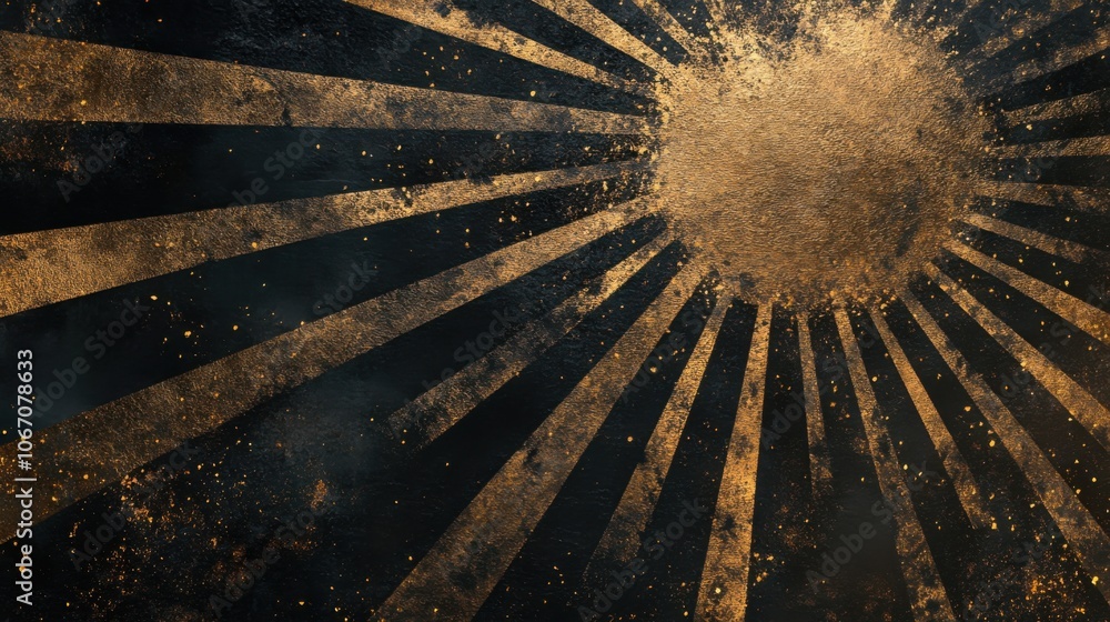 Poster golden rays on dark background textures and patterns