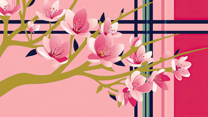Blooming Spring Branch use for Greeting card, wallpaper, fabric design