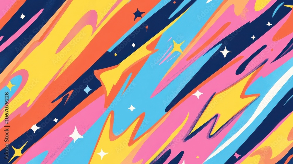 Poster vibrant abstract background with colorful patterns