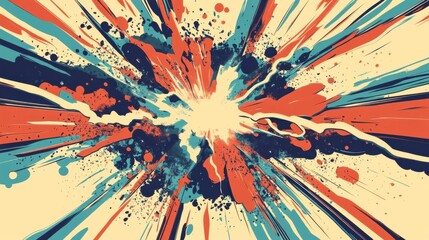 Vibrant Abstract Explosion of Colors and Shapes