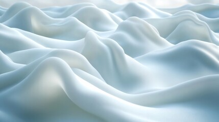 Obraz premium Abstract white fabric background with flowing waves.