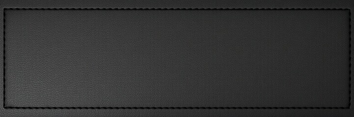 Black horizontal stitched leather background with a sleek and sophisticated look, seamless