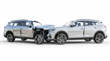 Fototapeta premium Car accident collision damage scene