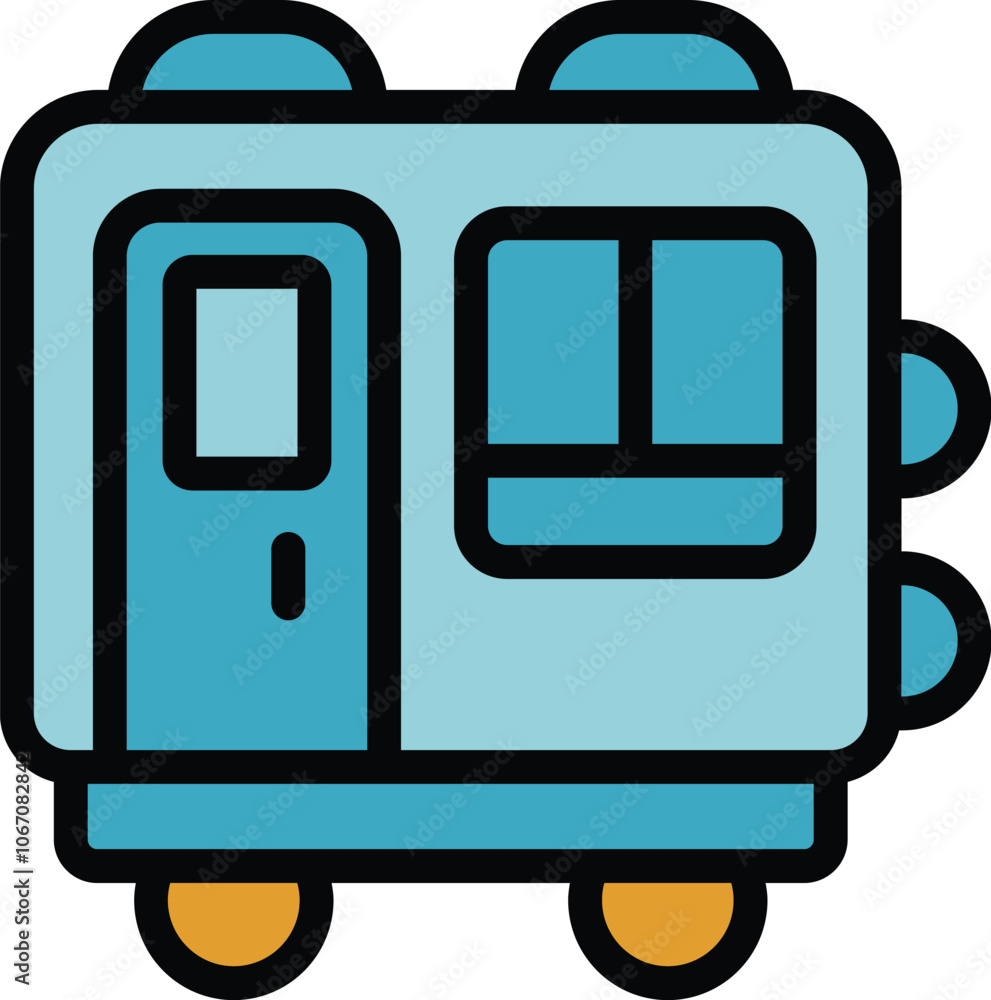 Poster this colorful icon depicts a modern tramcar train, emphasizing concepts like urban commuting and eff