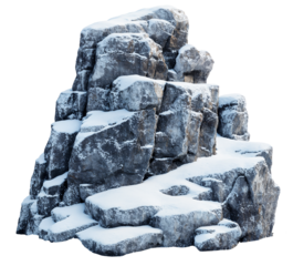 Isolated rocks covered in snow 