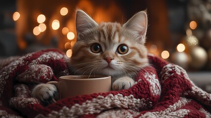 Christmas Magic with a Festive Kitty