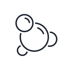 Soap bubble editable stroke outline icon isolated on white background flat vector illustration. Pixel perfect. 64 x 64
