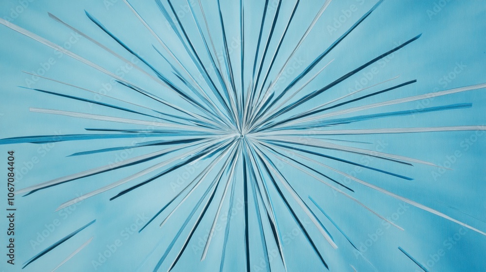 Poster abstract blue burst with radiating lines and patterns