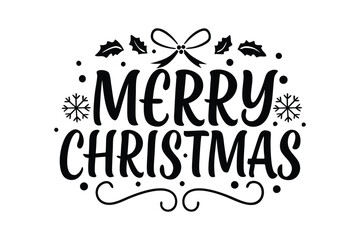 merry christmas calligraphy font vector art 