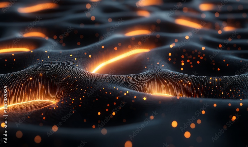 Poster minimalist neural network design with glowing lines creates futuristic atmosphere. glowing elements 