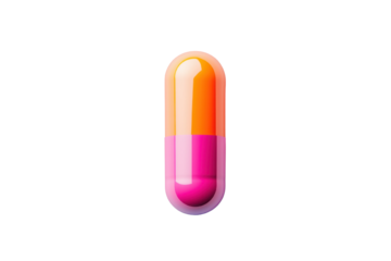 Colorful capsule on white isolate background for medical use and health illustration.