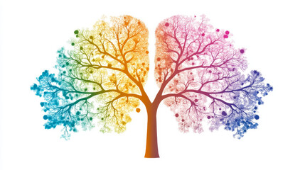 
An abstract illustration featuring a silhouette of lungs on a white background, creatively incorporating tree branches to represent the idea that trees are the lungs of the planet. 