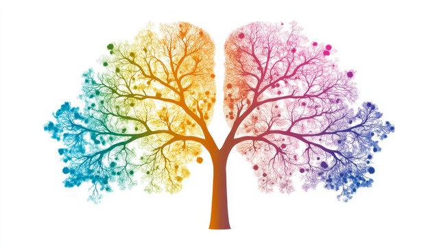 
An abstract illustration featuring a silhouette of lungs on a white background, creatively incorporating tree branches to represent the idea that trees are the lungs of the planet. 