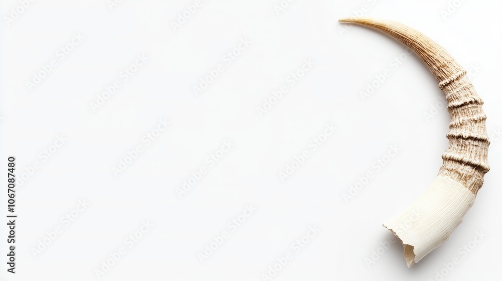 Poster a delicate seashell in a crescent shape rests against a plain background, showcasing its intricate t