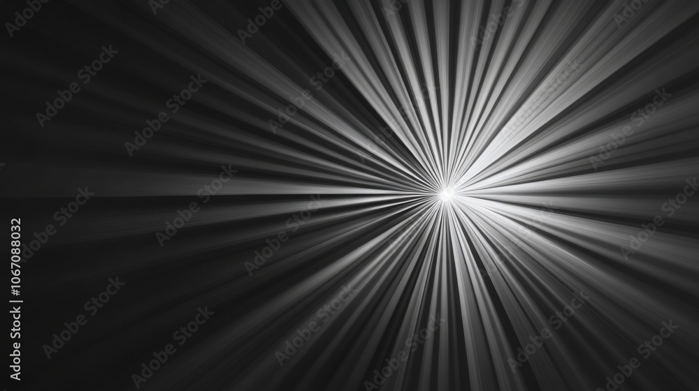 Poster radiant light burst with dynamic lines and depth
