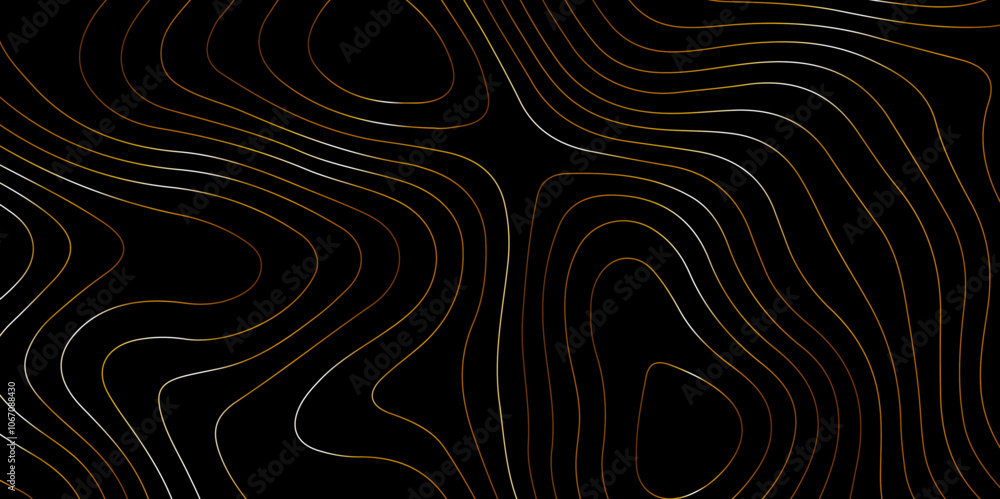 Poster abstract design with seamless pattern with lines topographic map. geographic mountain relief. retro 
