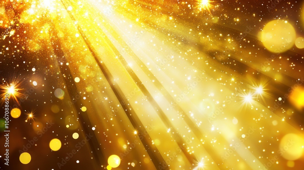 Poster glowing light rays and sparkles for background design