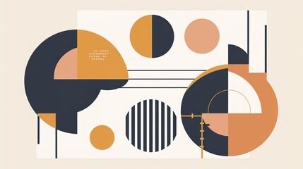 Minimalist Geometric Shape Display Wall - an elegant and contemporary visual. The minimalist design creates a clean and sophisticated backdrop for various displays.