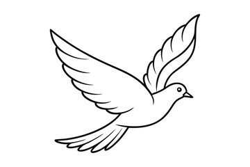 Fototapeta premium Elegant Dove of Peace Vector Illustration - Minimalist White Bird with Wings Spread Symbolizing Love, Harmony, and Freedom